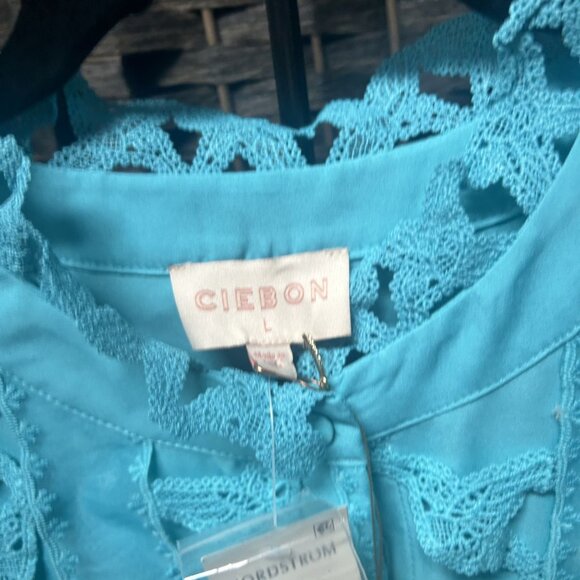 Ciebon Women's Long Sleeve Blue Aline Dress Size Large - Picture 4 of 7